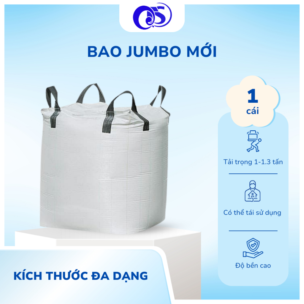 Bao jumbo mới PP nguyên sinh chịu tải lớn 500kg 1 tấn 2 tấn